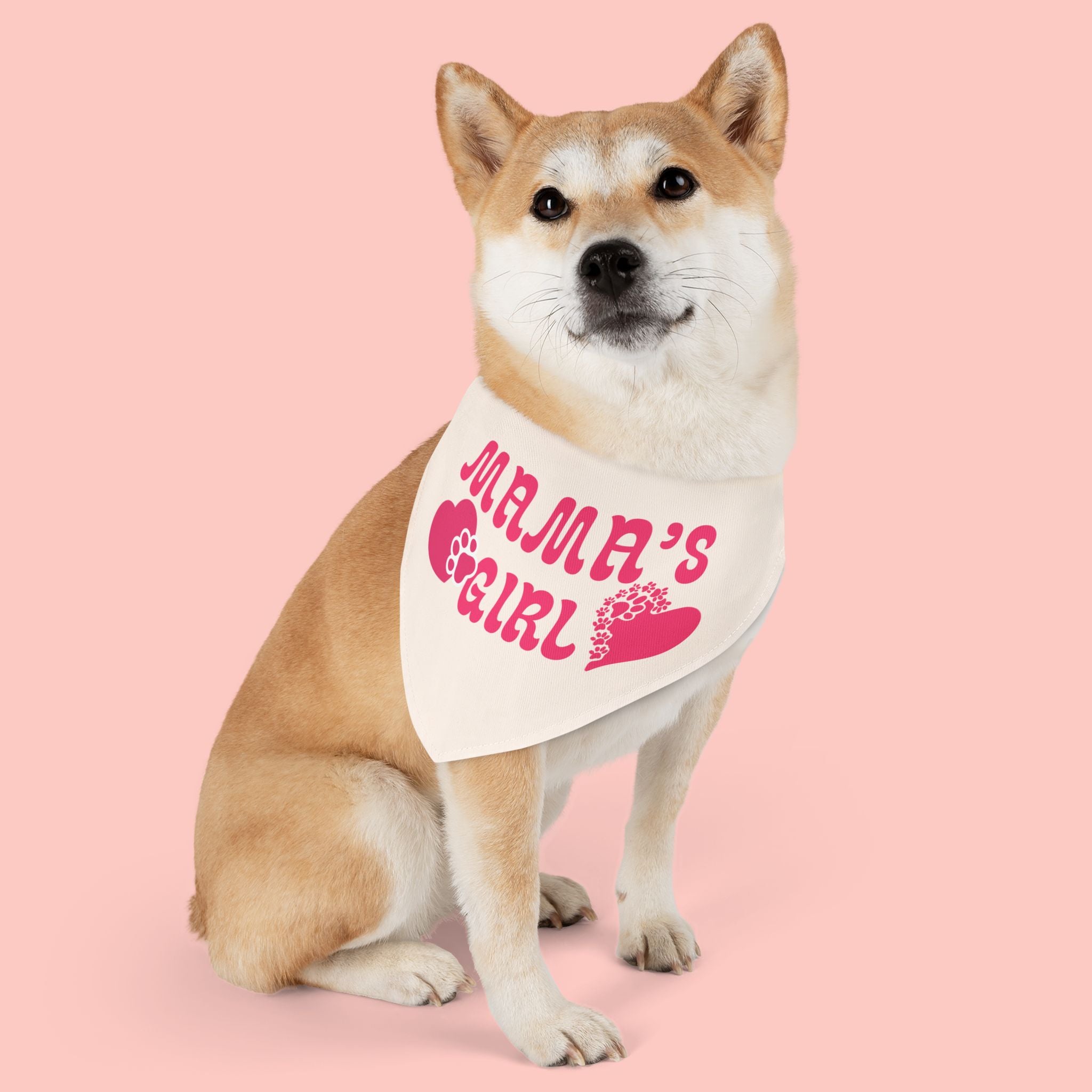 Bandana — "Mama's Girl" Pink Paw & Heart Pet Bandana Collar