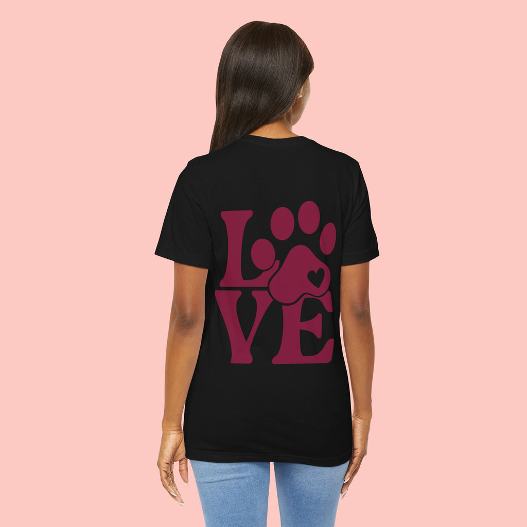 Dog Paw "LOVE" Tee - Pet Lover Graphic T-Shirt