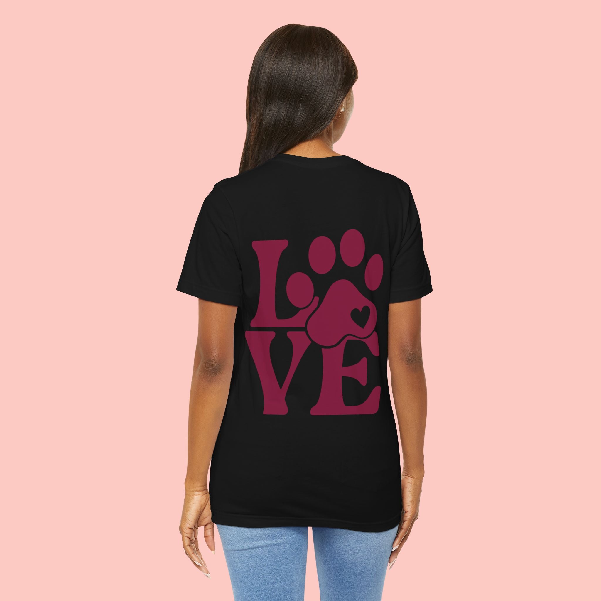 Dog Paw "LOVE" Tee - Pet Lover Graphic T-Shirt
