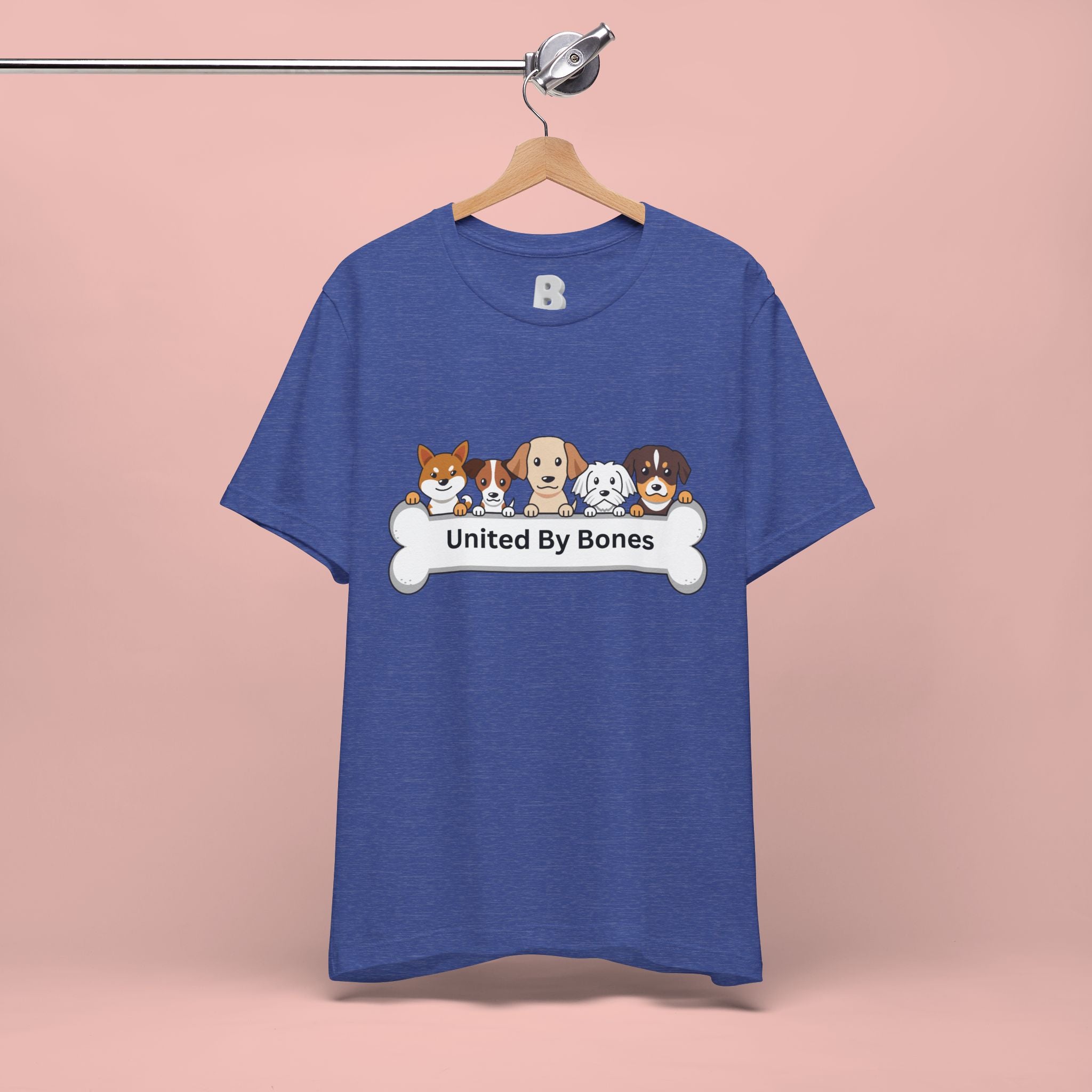 Dog Lover T‑Shirt — "United By Bones" Cute Cartoon Dogs Tee