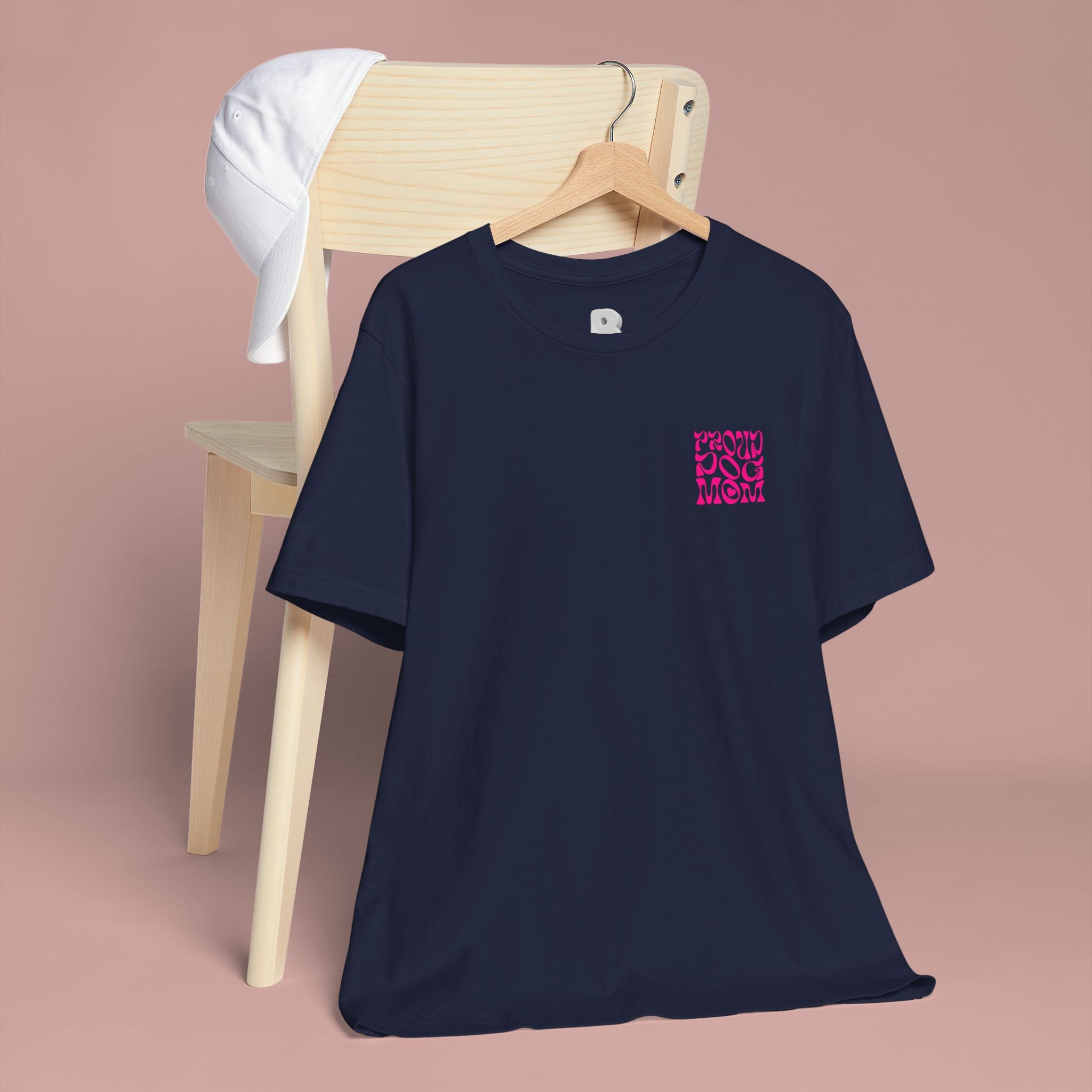 Mom of Dogs T-Shirt — Retro Pink “Proud Dog Mom” Tee