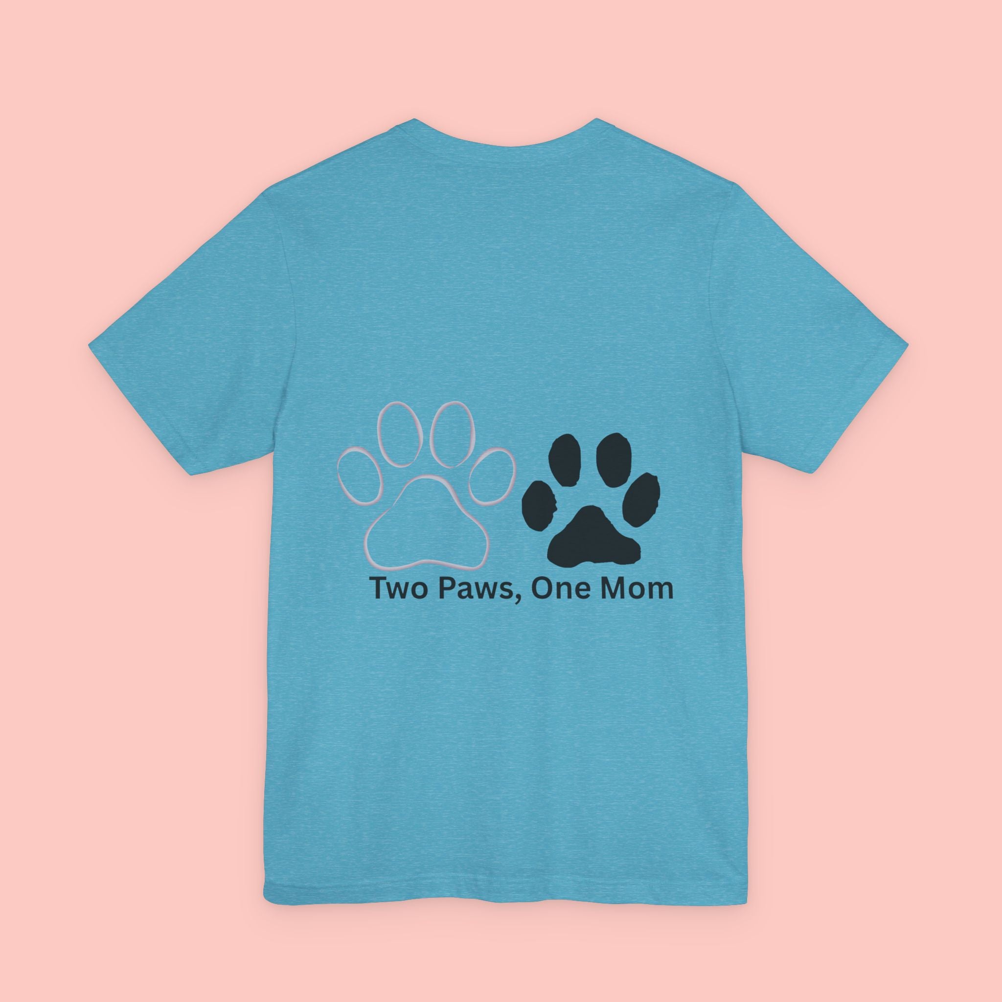 T-Shirt — “Two Paws, One Mom” Paw Print Mom Tee