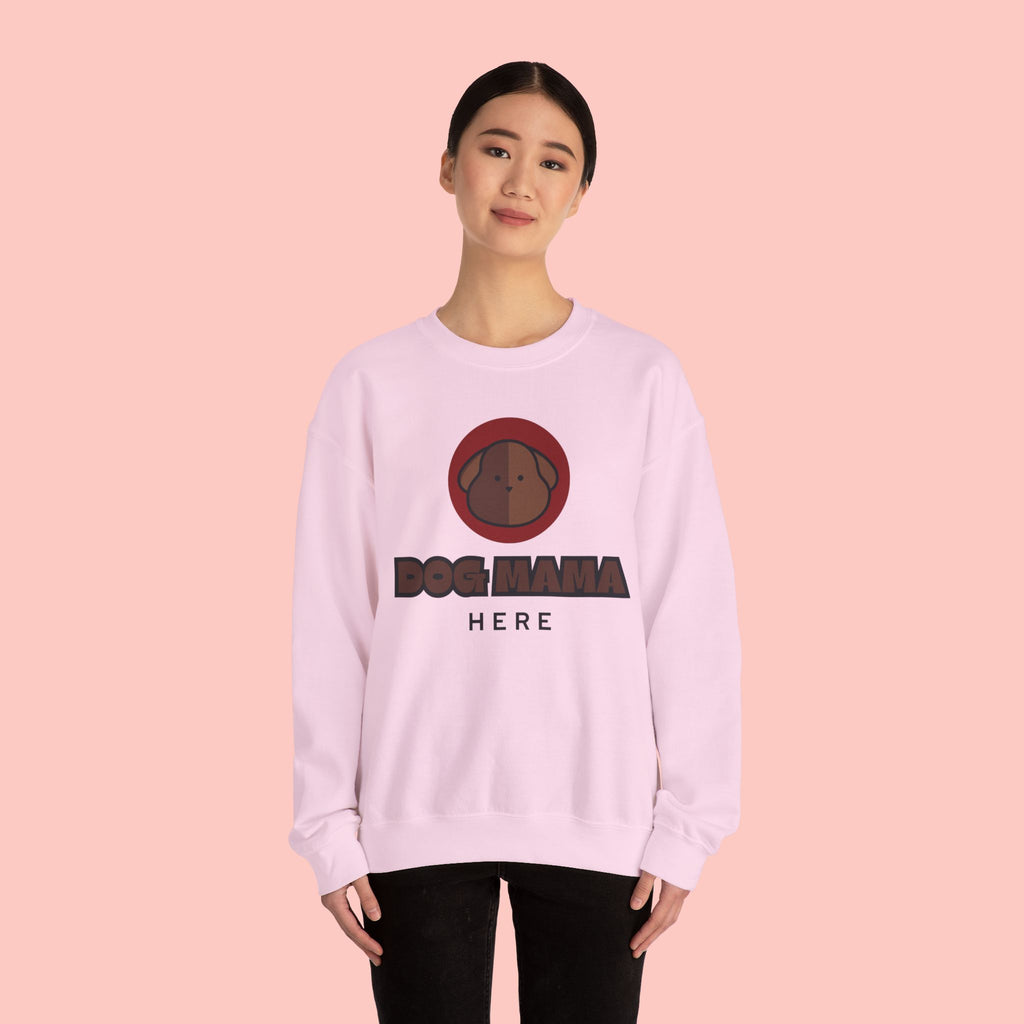 Dog Mama Crewneck Sweatshirt – Cute Brown Pup Graphic ‘Dog Mama’ Design