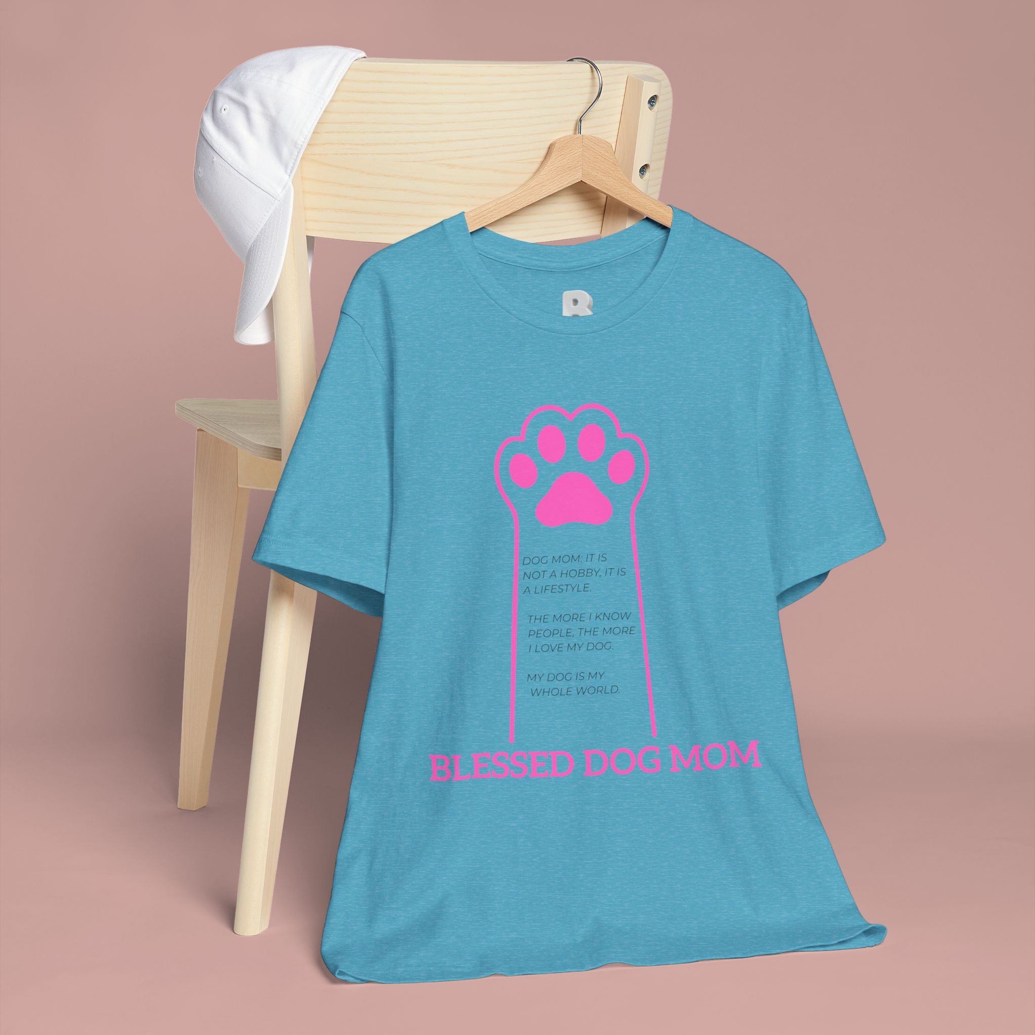 Blessed Dog Mom T-Shirt — Pink Paw Graphic Tee