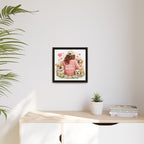 Dog Mom Canvas Print — Framed Matte Wall Art with Cute Dogs & Hearts