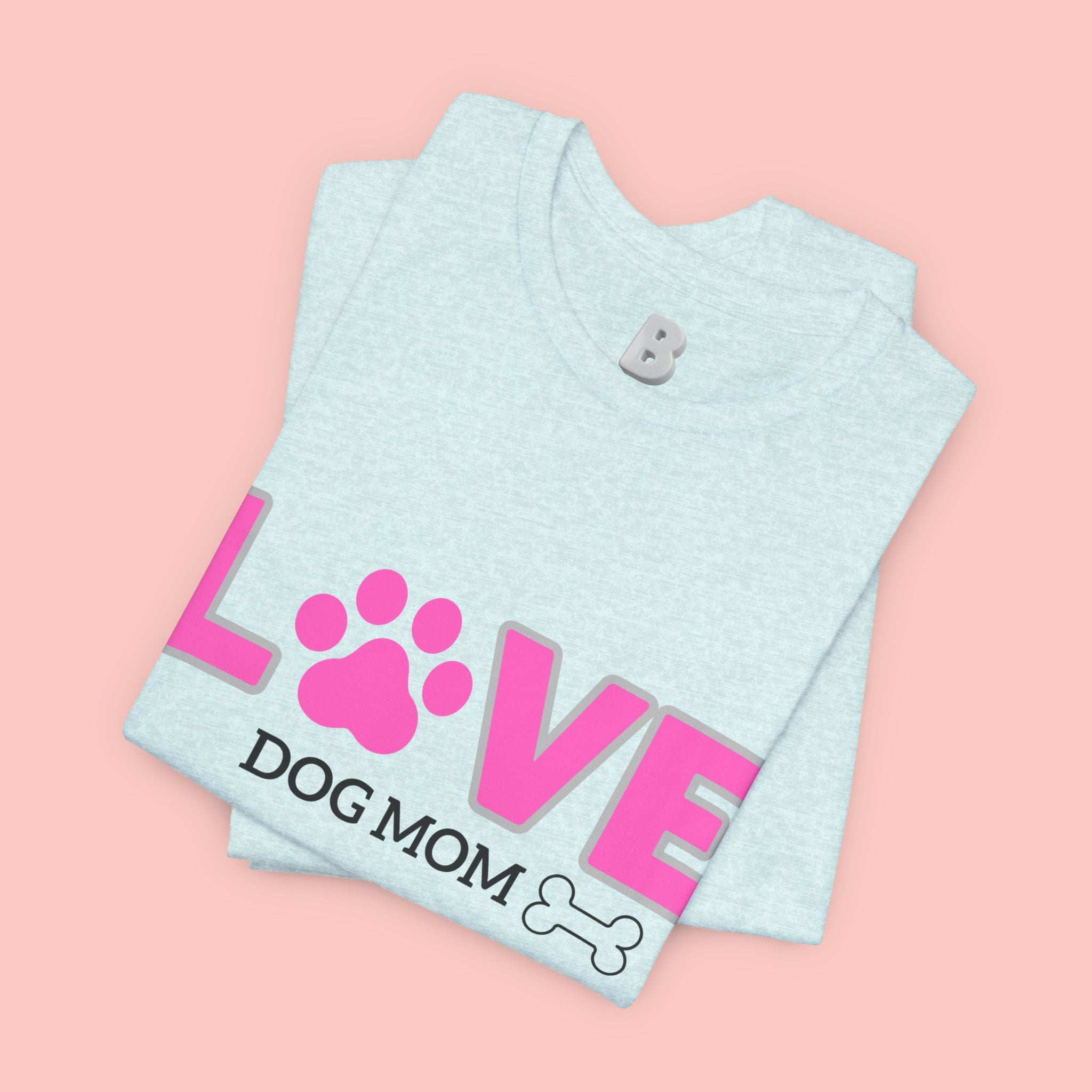 Love Dog Mom T-Shirt — Pink Paw Graphic Tee