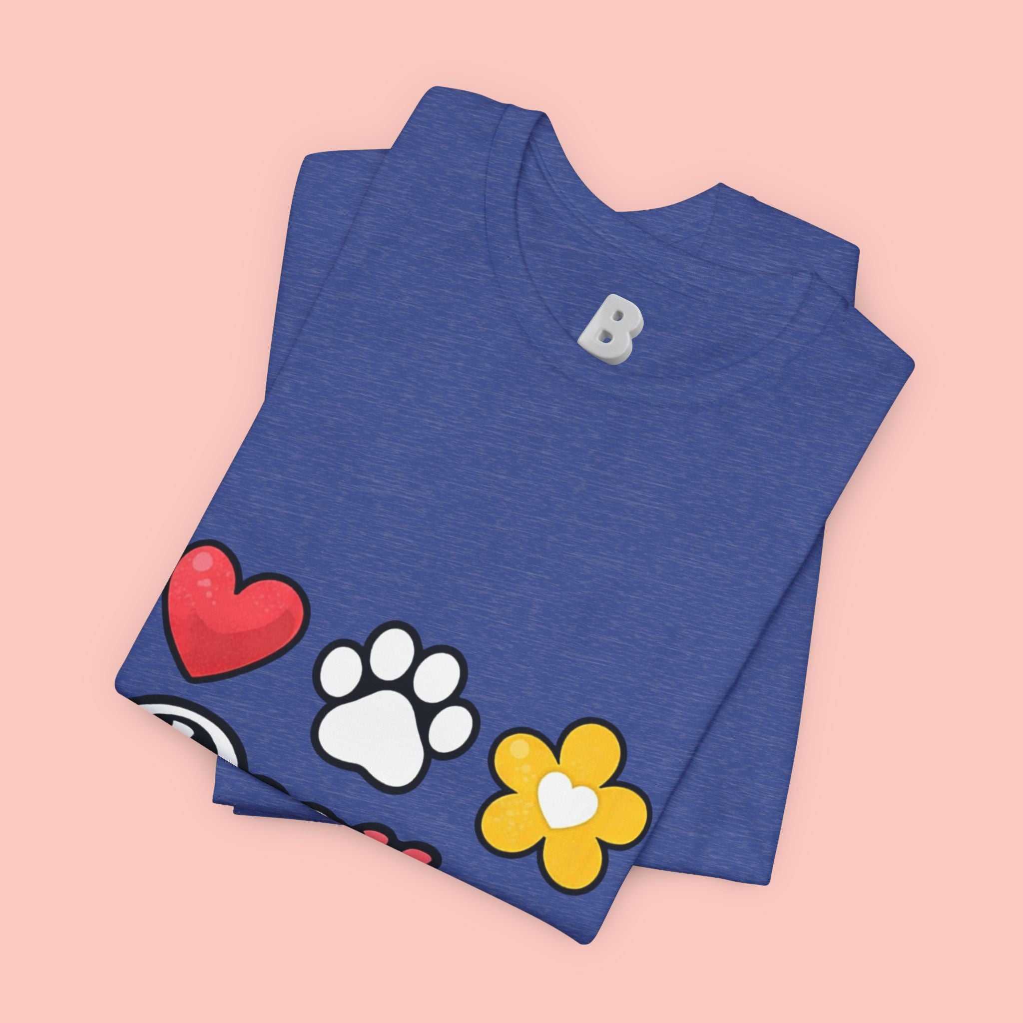 Dog Mom T-Shirt – Heart, Paw & Flower Graphic Tee