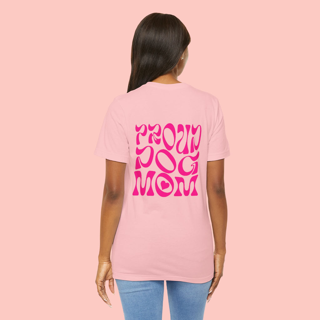 Proud Dog Mom T-Shirt — Retro Pink Graphic Tee for Pet Lovers