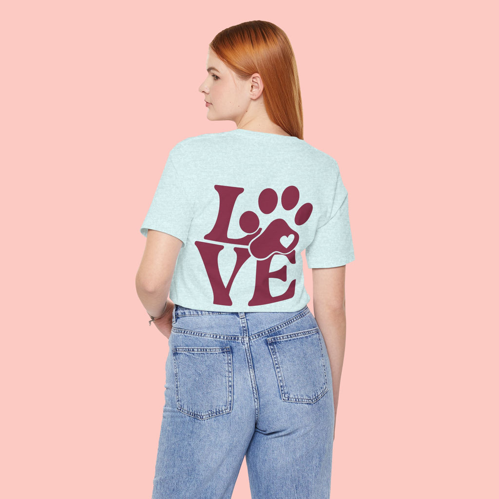 Dog Paw "LOVE" Tee - Pet Lover Graphic T-Shirt