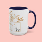 I Love Dogs Accent Coffee Mug — Gold Leaf Dog Lover Ceramic Mug (11oz & 15oz)
