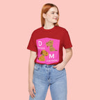 Dog Mom T-Shirt — Cute Pink "D for Dog, M for Mom" Graphic Tee
