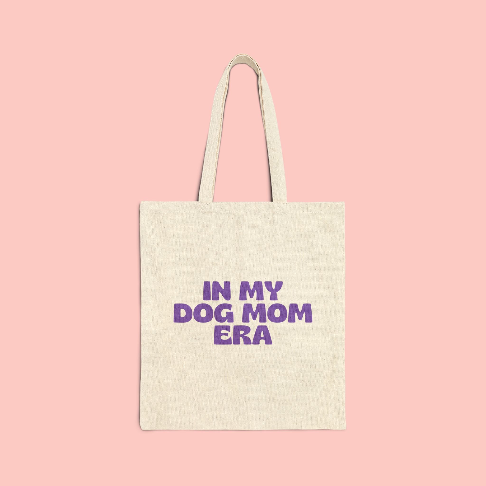 Dog Mom Tote Bag — "In My Dog Mom Era" Canvas Grocery & Everyday Tote
