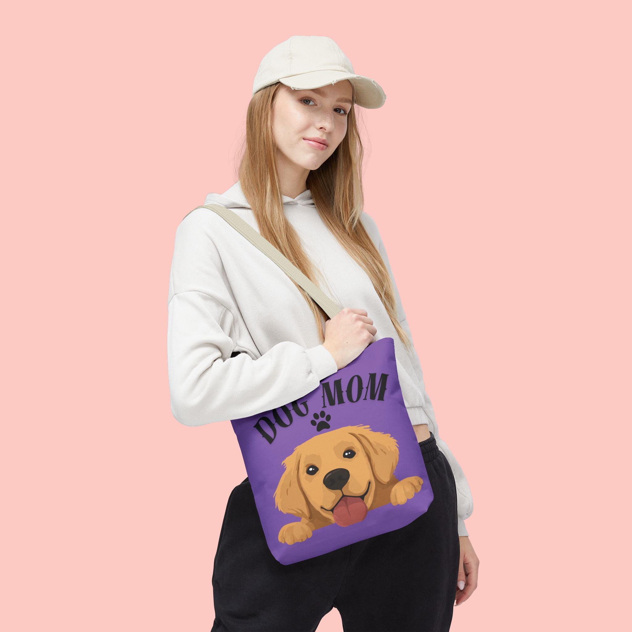Dog Mom Tote Bag — Cute Golden Retriever Paw Print All-Over-Print Tote