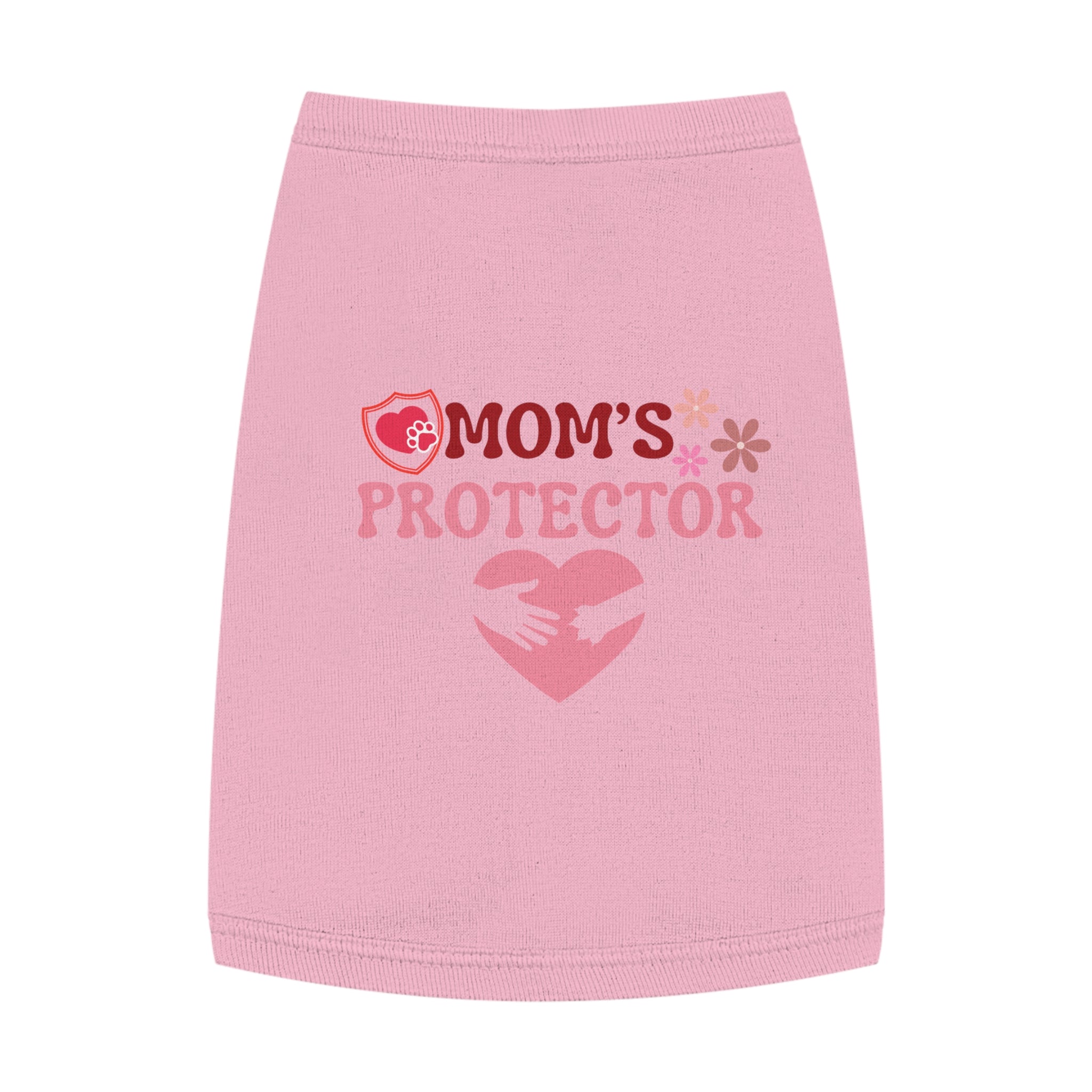 Mom’s Protector Pet Tank Top – Cute Pink Heart Dog Shirt for Mother's Day