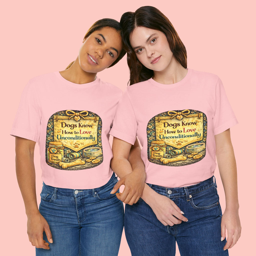 Dog Lovers T‑Shirt – "Dogs Know How to Love Unconditionally" Vintage Design