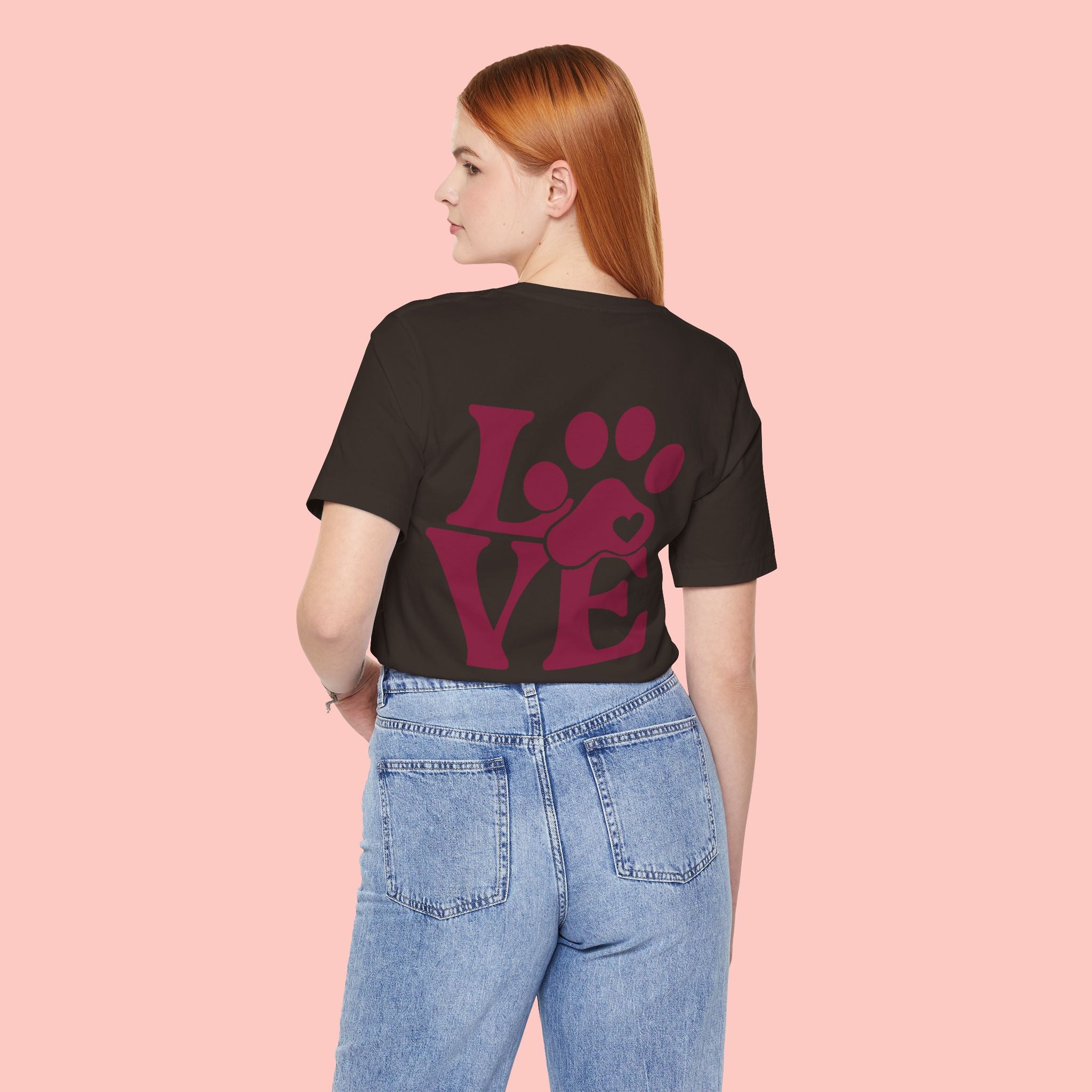 Dog Paw "LOVE" Tee - Pet Lover Graphic T-Shirt