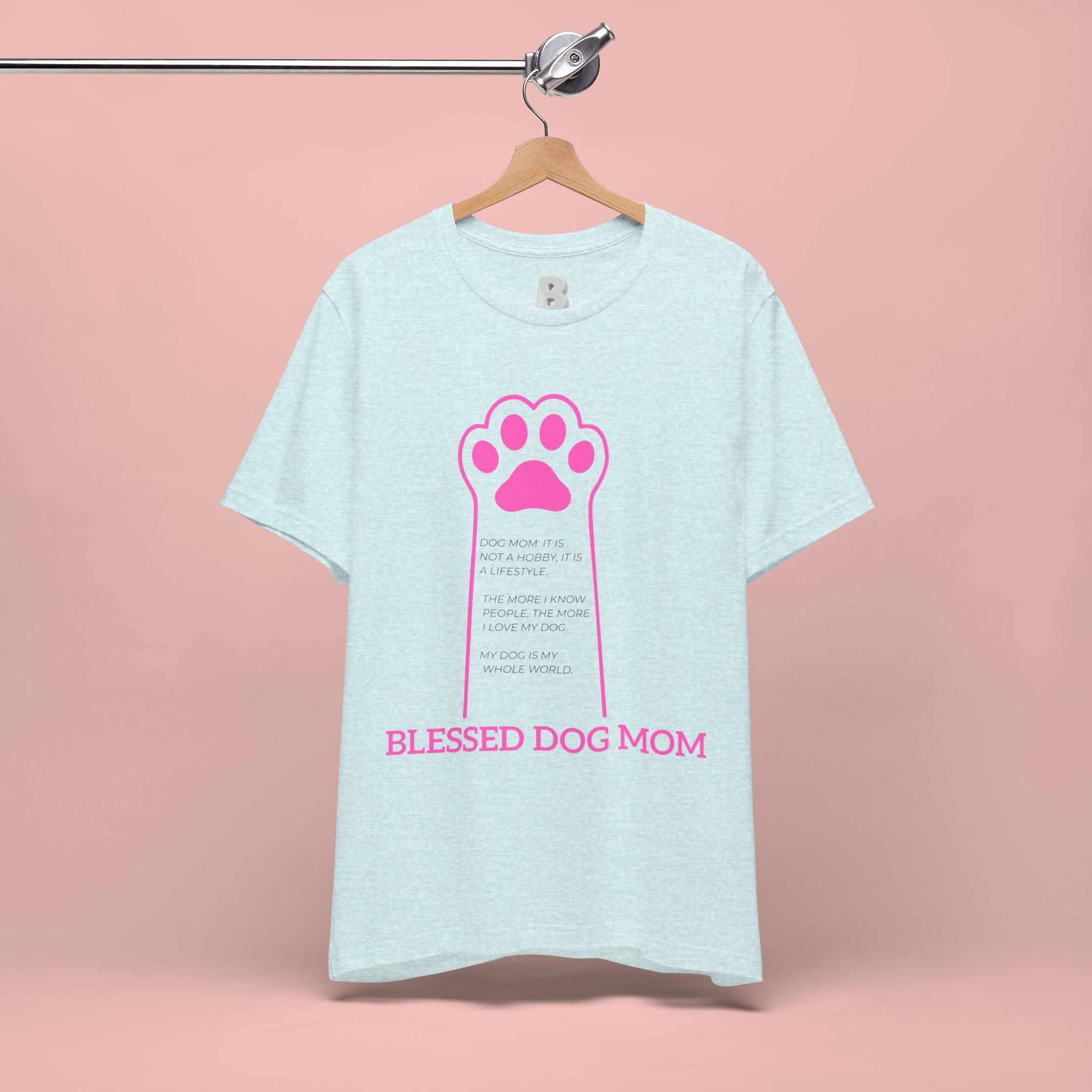 Blessed Dog Mom T-Shirt — Pink Paw Graphic Tee