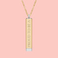 Hidden Message Sliding Bar Necklace — Engravable Secret Message Pendant