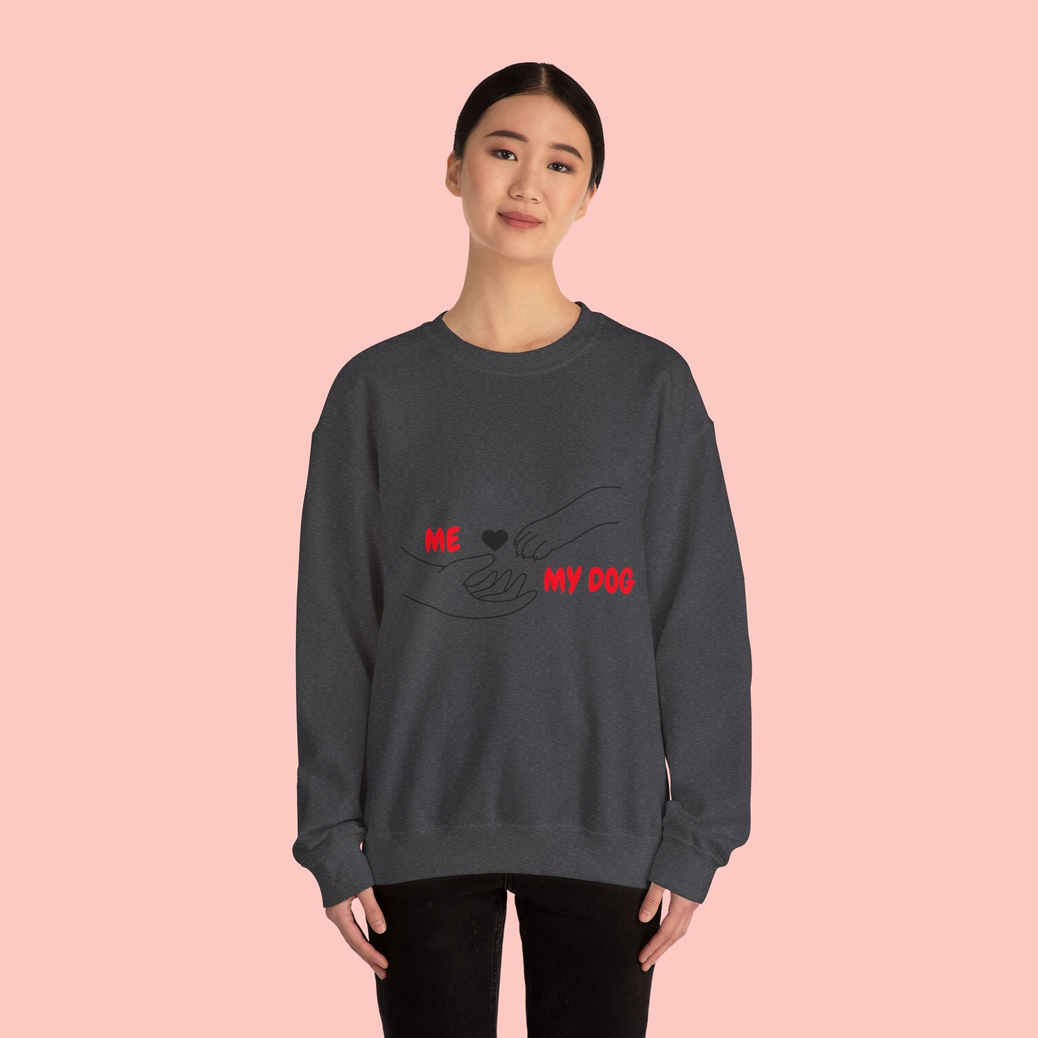 Dog Lover Crewneck Sweatshirt — "Me  My Dog" Minimalist Paw Print Design