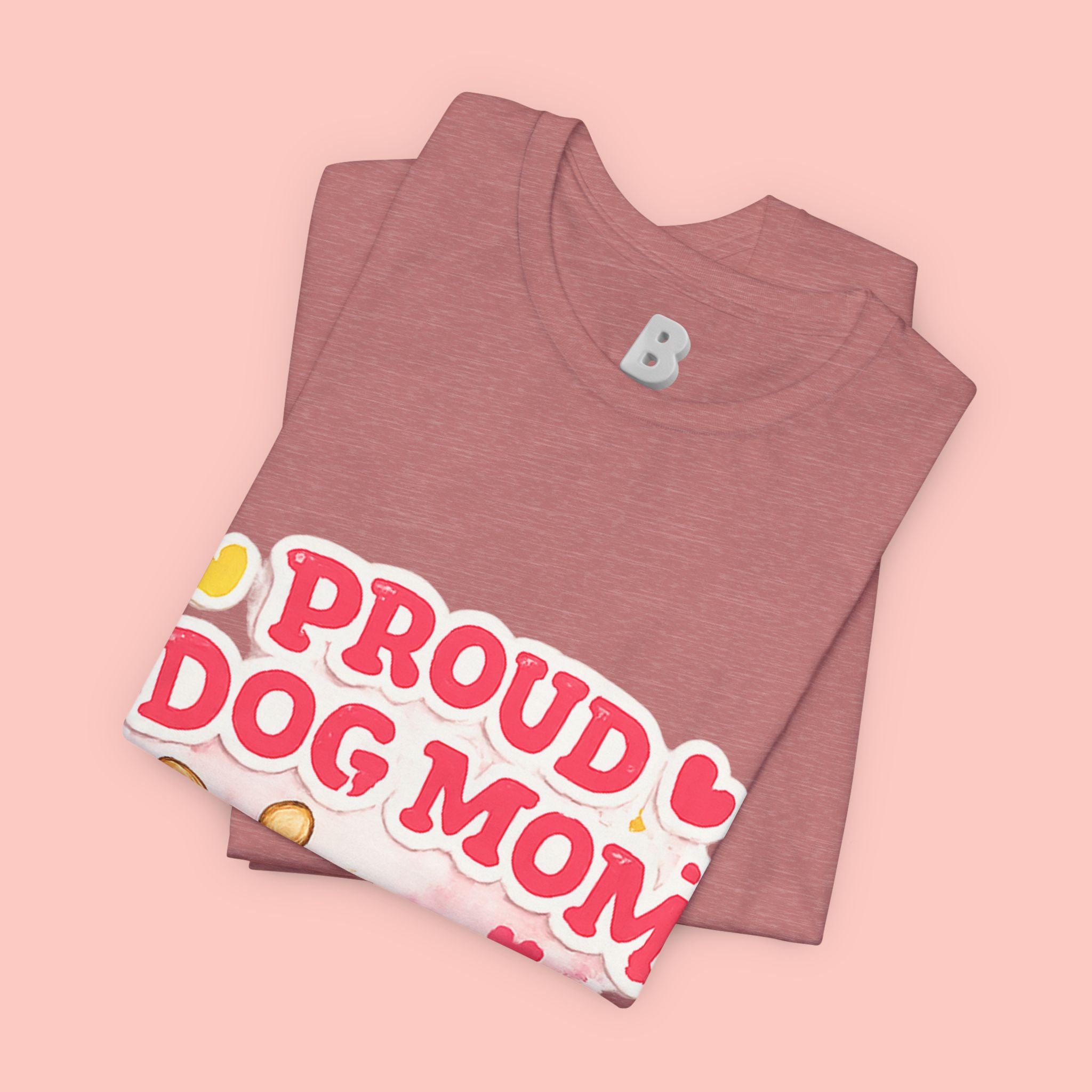 Proud Dog Mom Tee – Floral Retro Heart Design