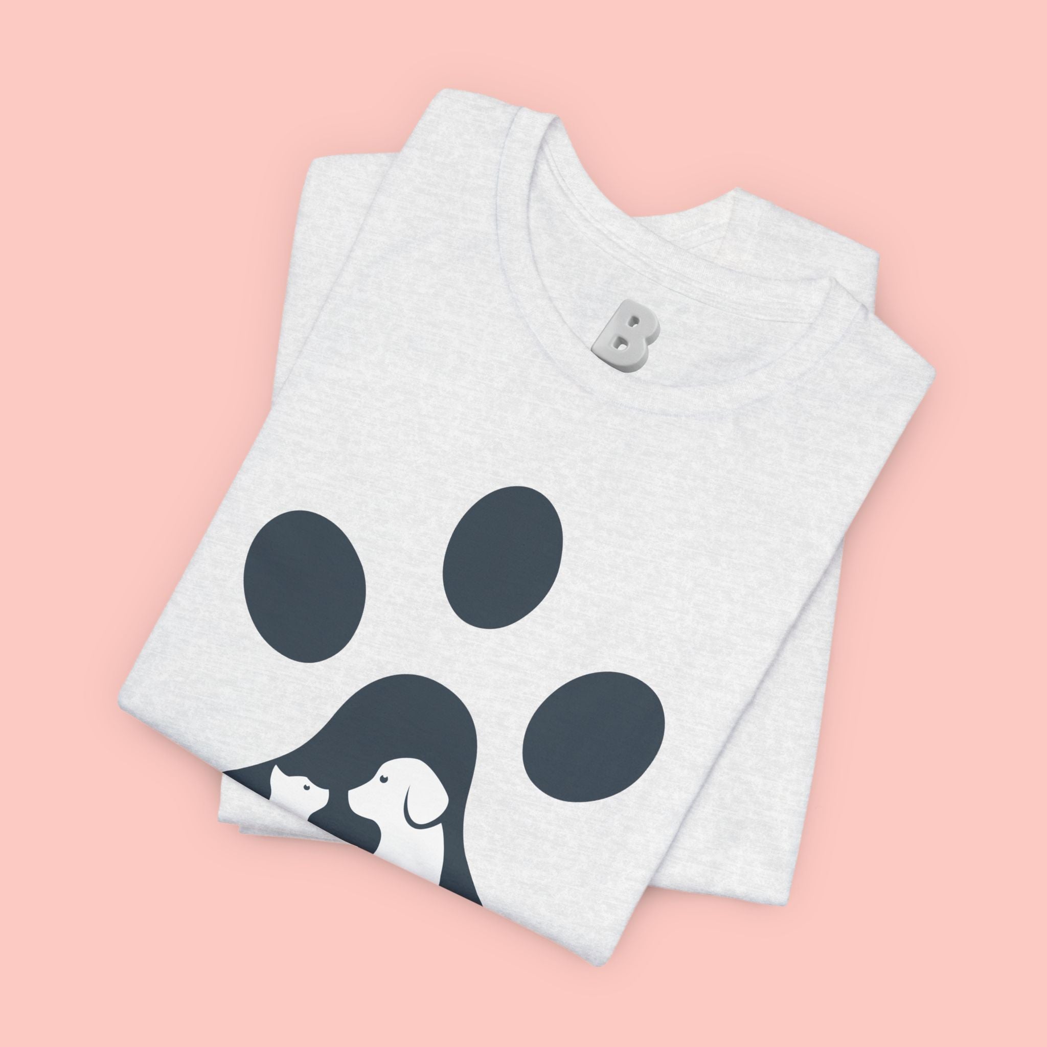 Dog Mom T‑Shirt — Paw Print with Dog & Puppy Graphic