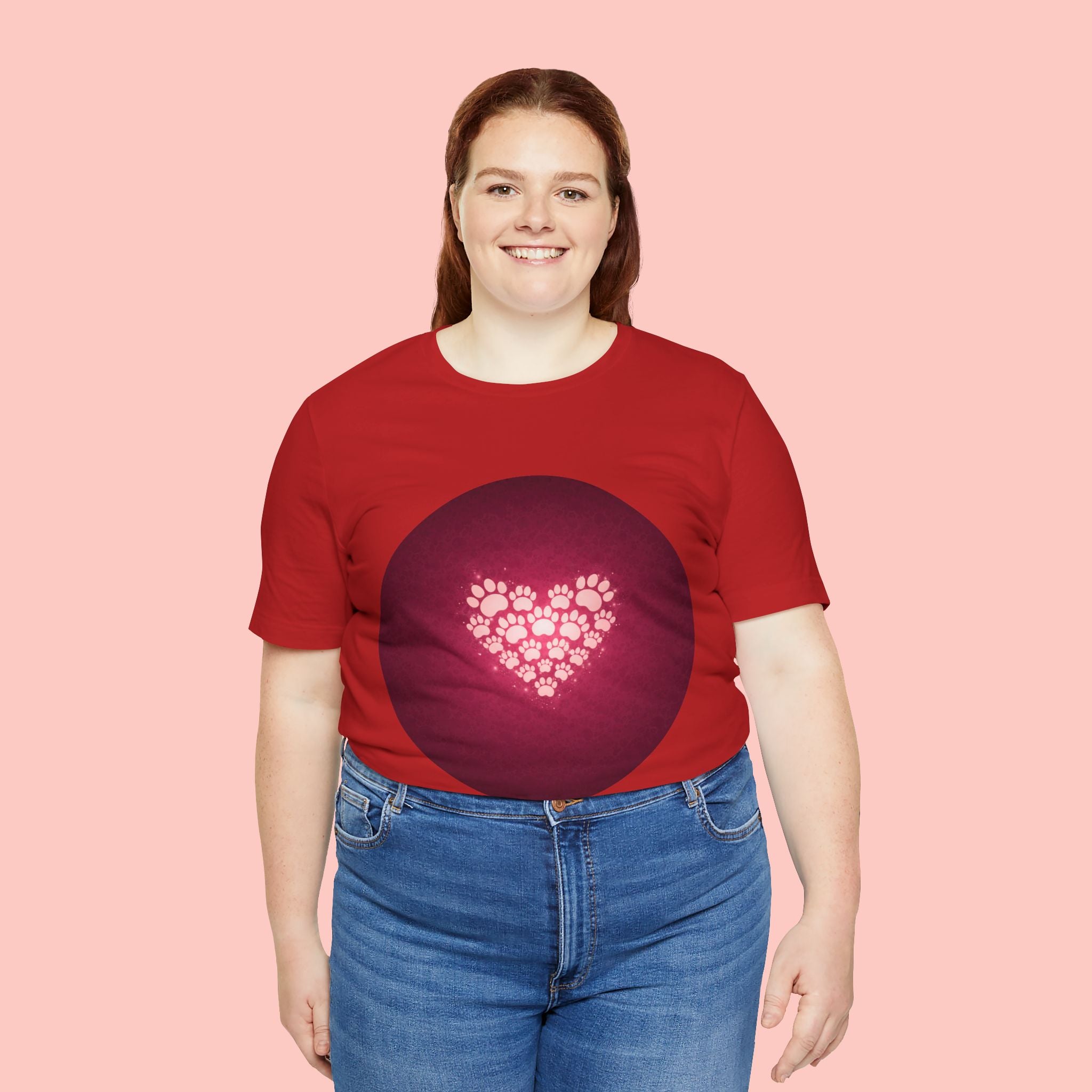 Paw Print Heart T‑Shirt — Cute Pet Lover Tee