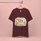 Dog Mom T-Shirt – Floral Paw Heart Graphic Tee