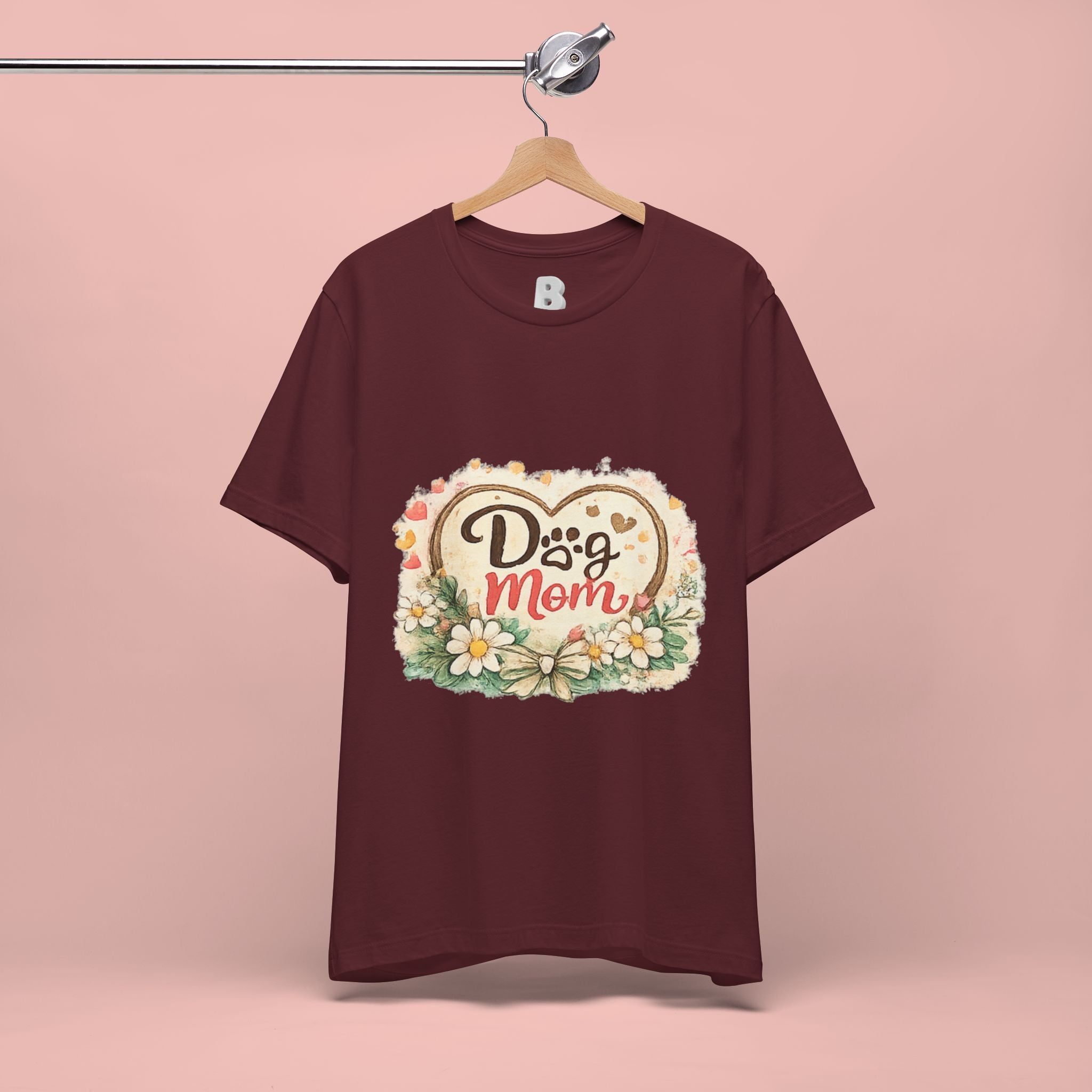 Dog Mom T-Shirt – Floral Paw Heart Graphic Tee