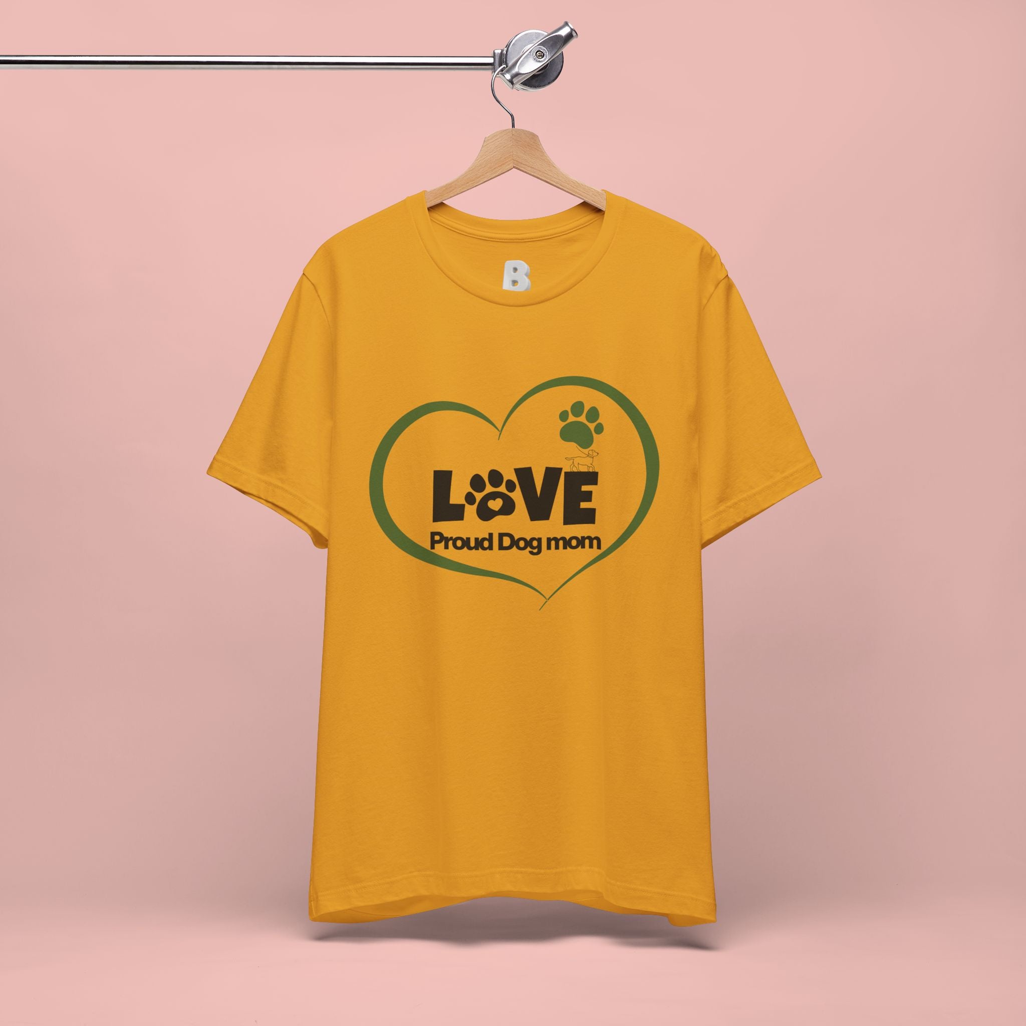 Dog Mom Love T-Shirt — "LOVE Proud Dog Mom" Heart Paw Tee