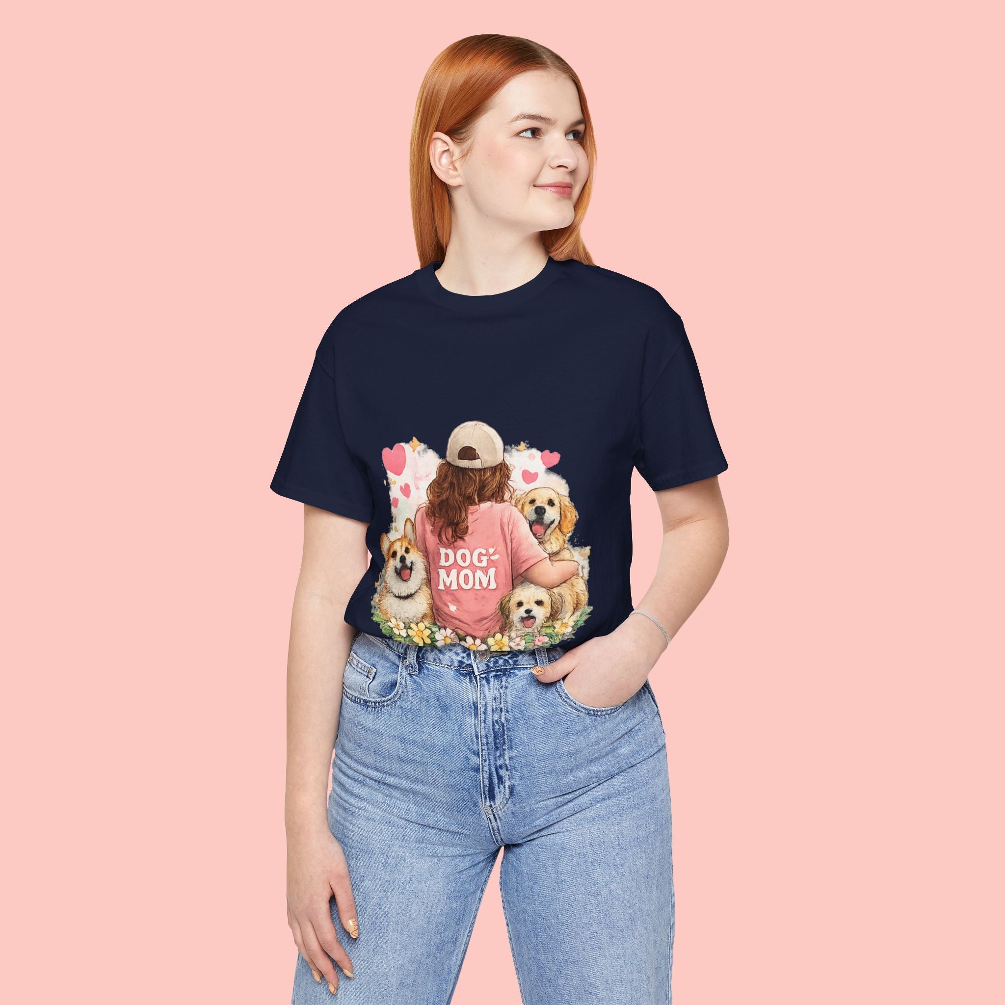 Dog Mom T-Shirt - Cute Woman with Dogs Graphic Tee