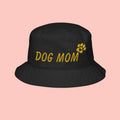 Dog Mom Embroidered Bucket Hat – Floral Paw Accent