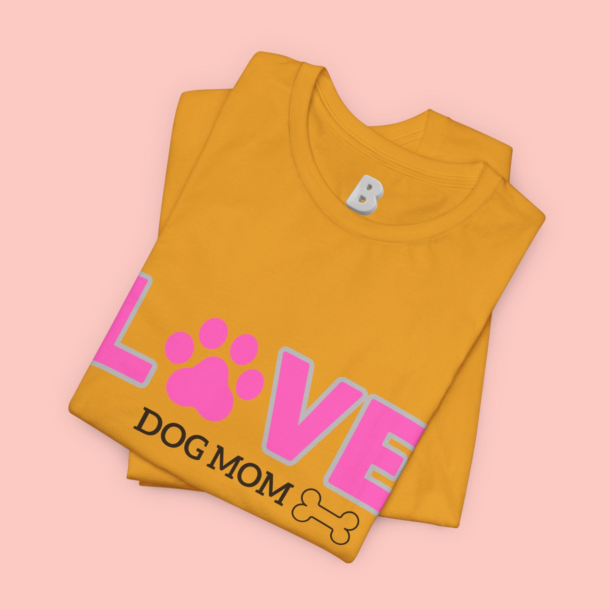 Love Dog Mom T-Shirt — Pink Paw Graphic Tee