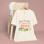 Less People More Dogs T-Shirt – Cute Dog Bowl & Bone Graphic Tee