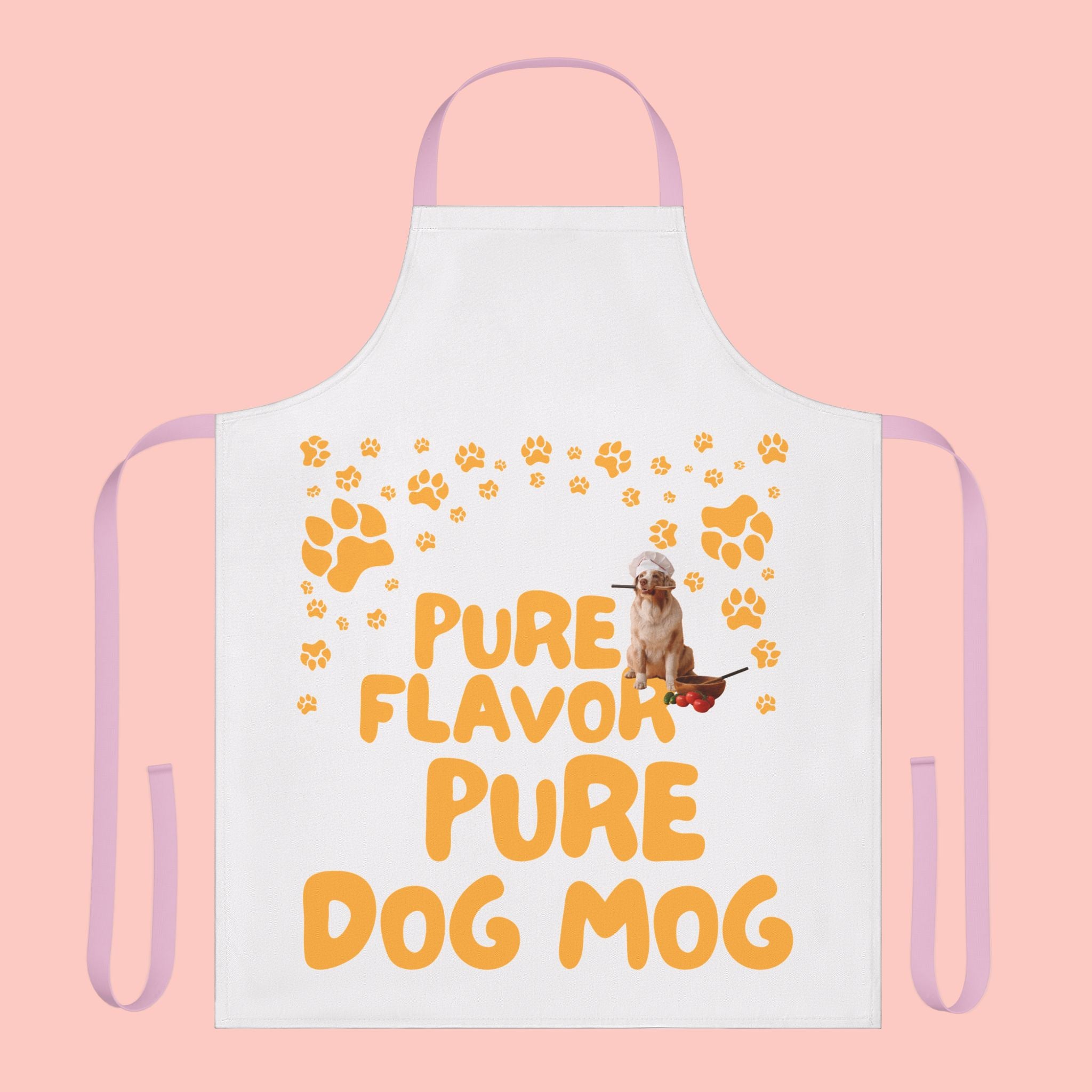 Dog Mom Apron – “Pure Flavor Pure Dog Mom” Paw-Print Kitchen Apron