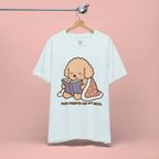 Paw Prints On My Soul T‑Shirt — Cute Reading Puppy Graphic Tee