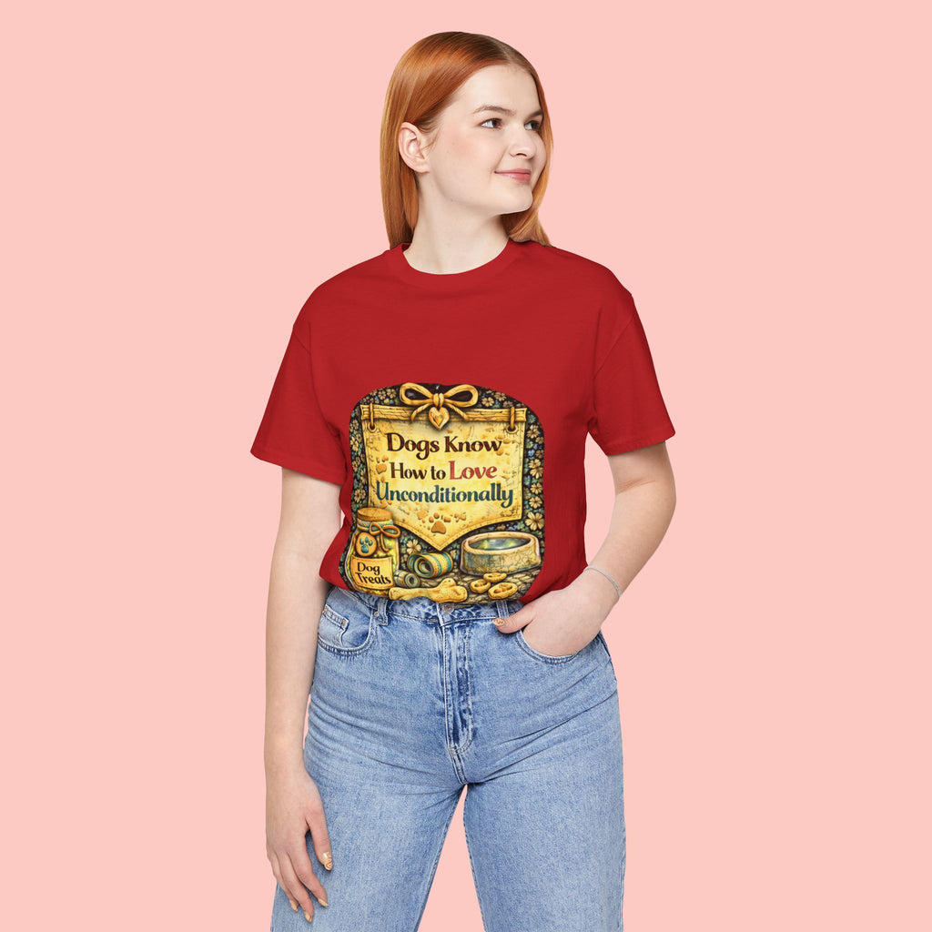 Dog Lovers T‑Shirt – "Dogs Know How to Love Unconditionally" Vintage Design