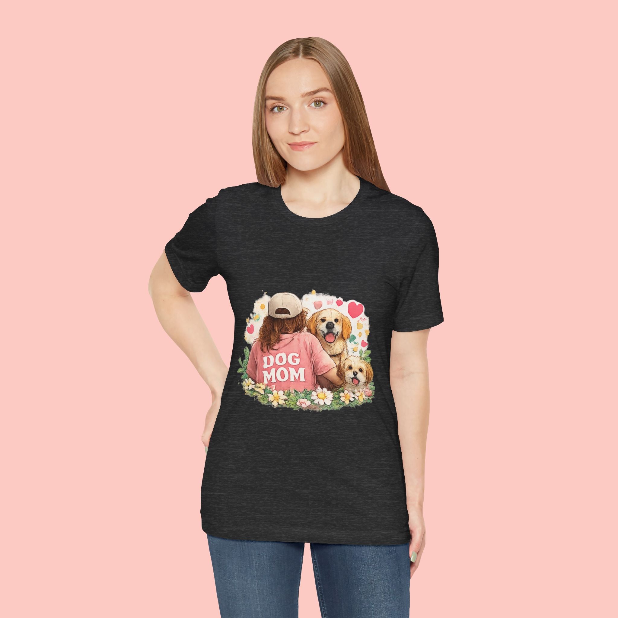 Dog Mom T-Shirt — Cute Floral Puppy Tee for Dog Lovers