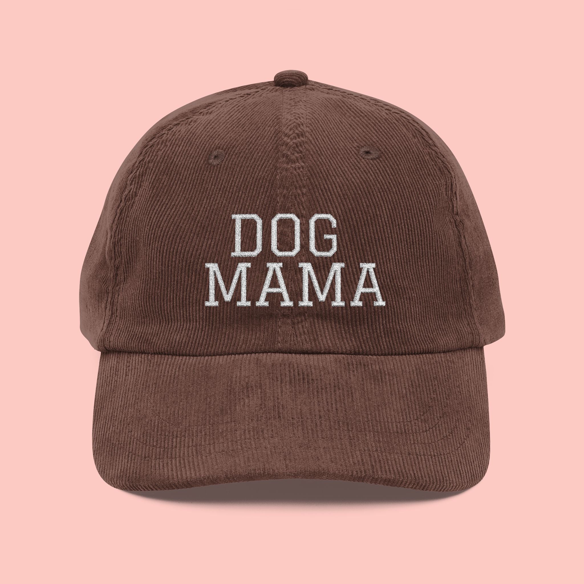 Dog Mama Vintage Corduroy Cap — Embroidered Pet Mom Baseball Hat