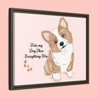 Framed Canvas Print — "First My Dog, Then Everything Else" Corgi Wall Art