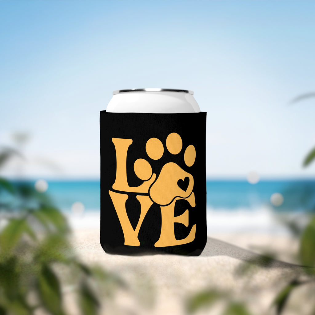 Can Cooler — Pink Paw 'LOVE' Dog Mom Beverage Koozie