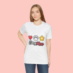 Dog Mom T-Shirt – Heart, Paw & Flower Graphic Tee