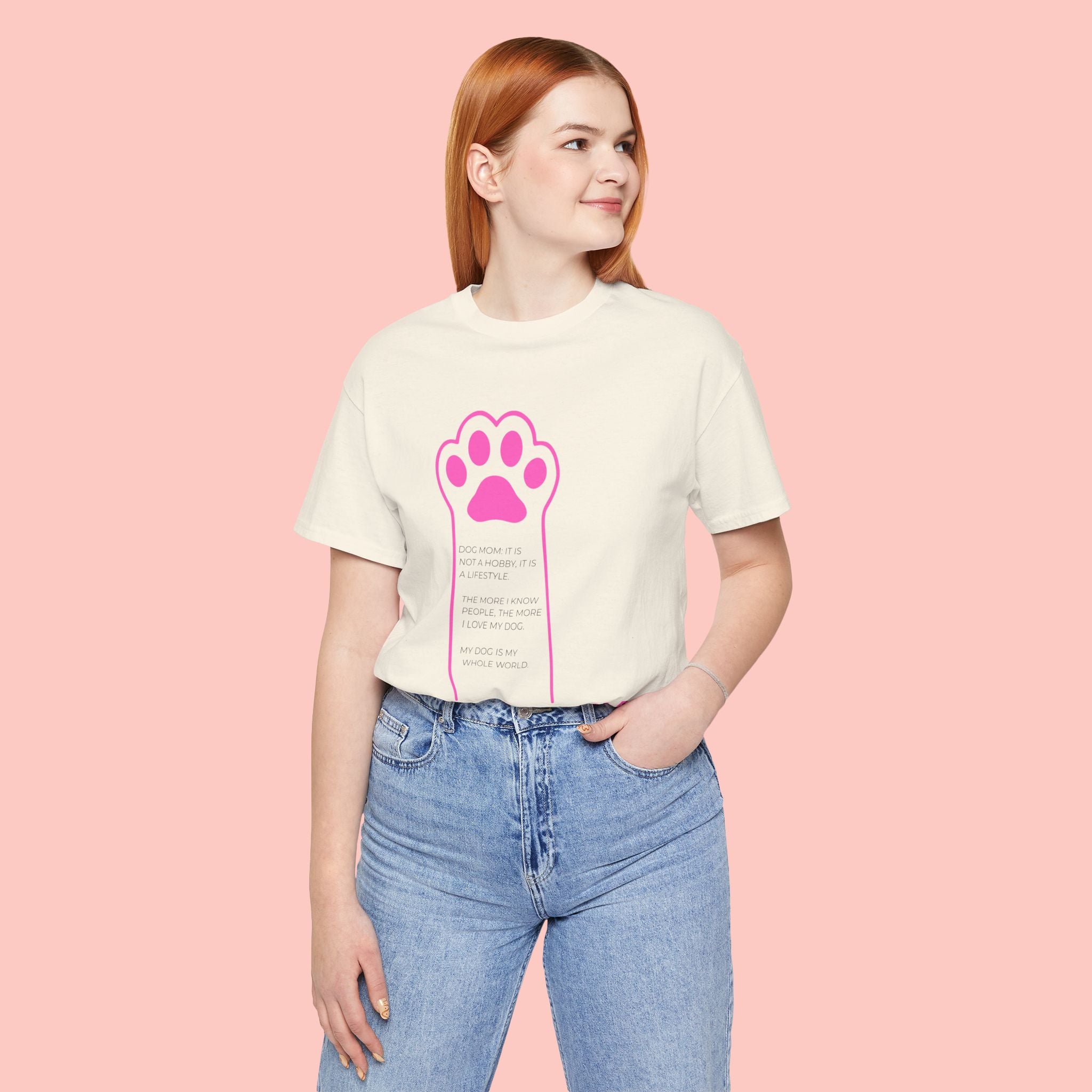 Blessed Dog Mom T-Shirt — Pink Paw Graphic Tee
