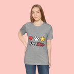 Dog Mom T-Shirt – Heart, Paw & Flower Graphic Tee