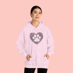 Heart Paw Print Hoodie — Dog Lover Heart Paw Graphic Sweatshirt