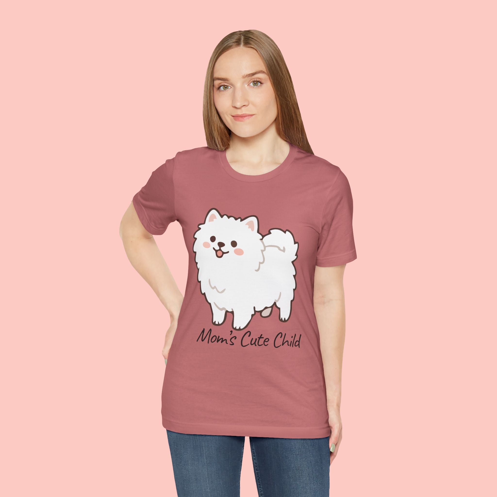 Cute Fluffy Pomeranian Tee — "Mom's Cute Child" Dog T-Shirt
