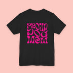 Mom of Dogs T-Shirt — Retro Pink “Proud Dog Mom” Tee