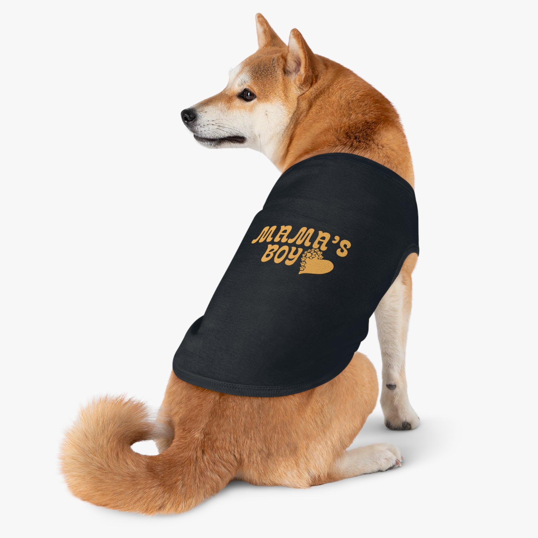 Pet Tank Top - "Mama's Boy" Retro Heart Dog/Cat Tee