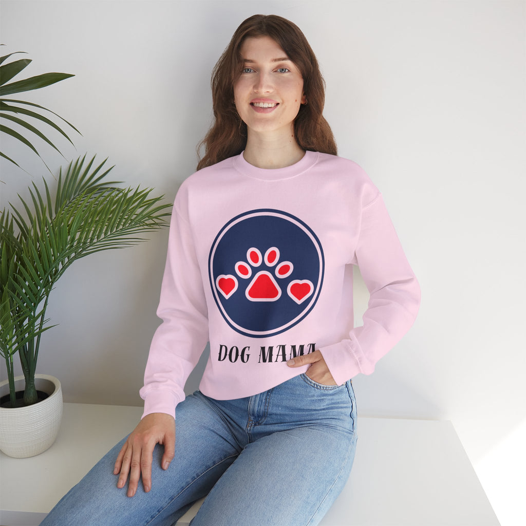 Dog Mama Crewneck Sweatshirt — Cute Paw Print Graphic for Dog Lovers