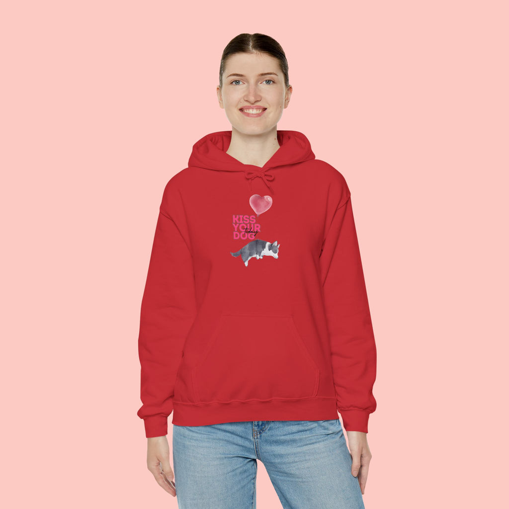 Kiss Your Dog Hoodie — Cute Heart & Dog Graphic Pullover