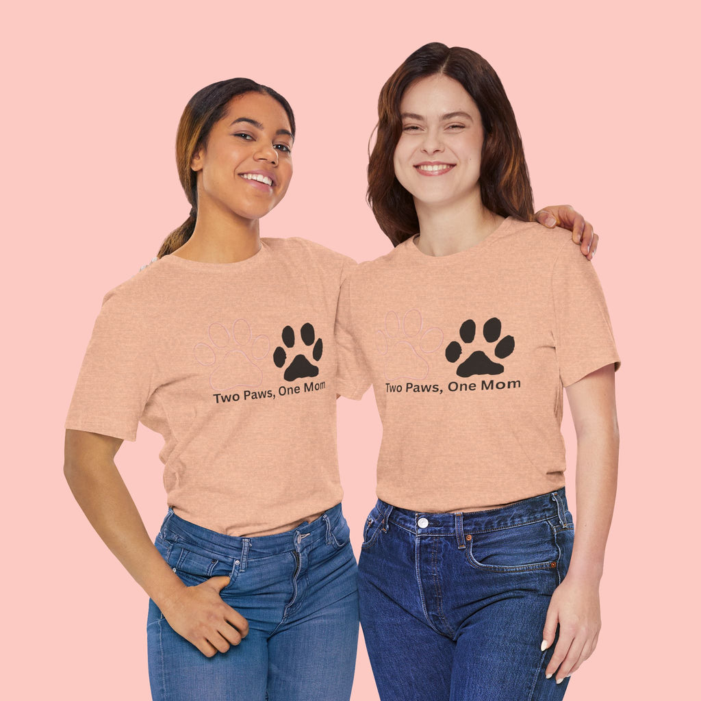 Two Paws, One Mom T-Shirt – Cute Dog Mom Paw Print Tee